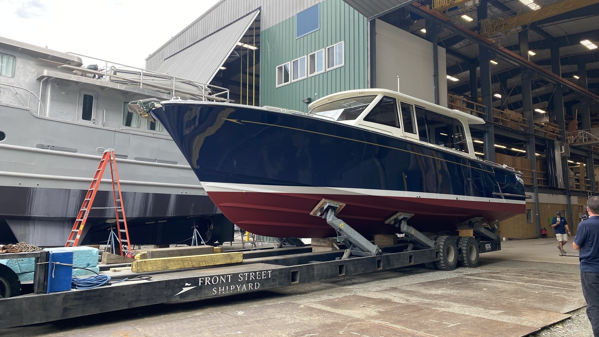 Ray Hunt Design 41' Custom Dayboat launch